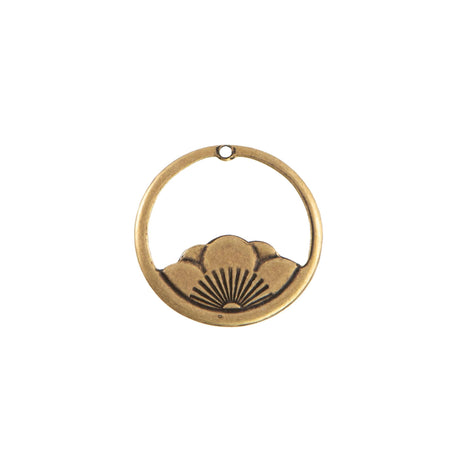 Small Brass Lotus Flower Hoops Charms 20mm (4)