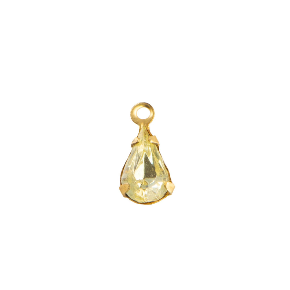 8x4mm Jonquil Faceted Glass Teardrop Stone in 1 Loop Setting