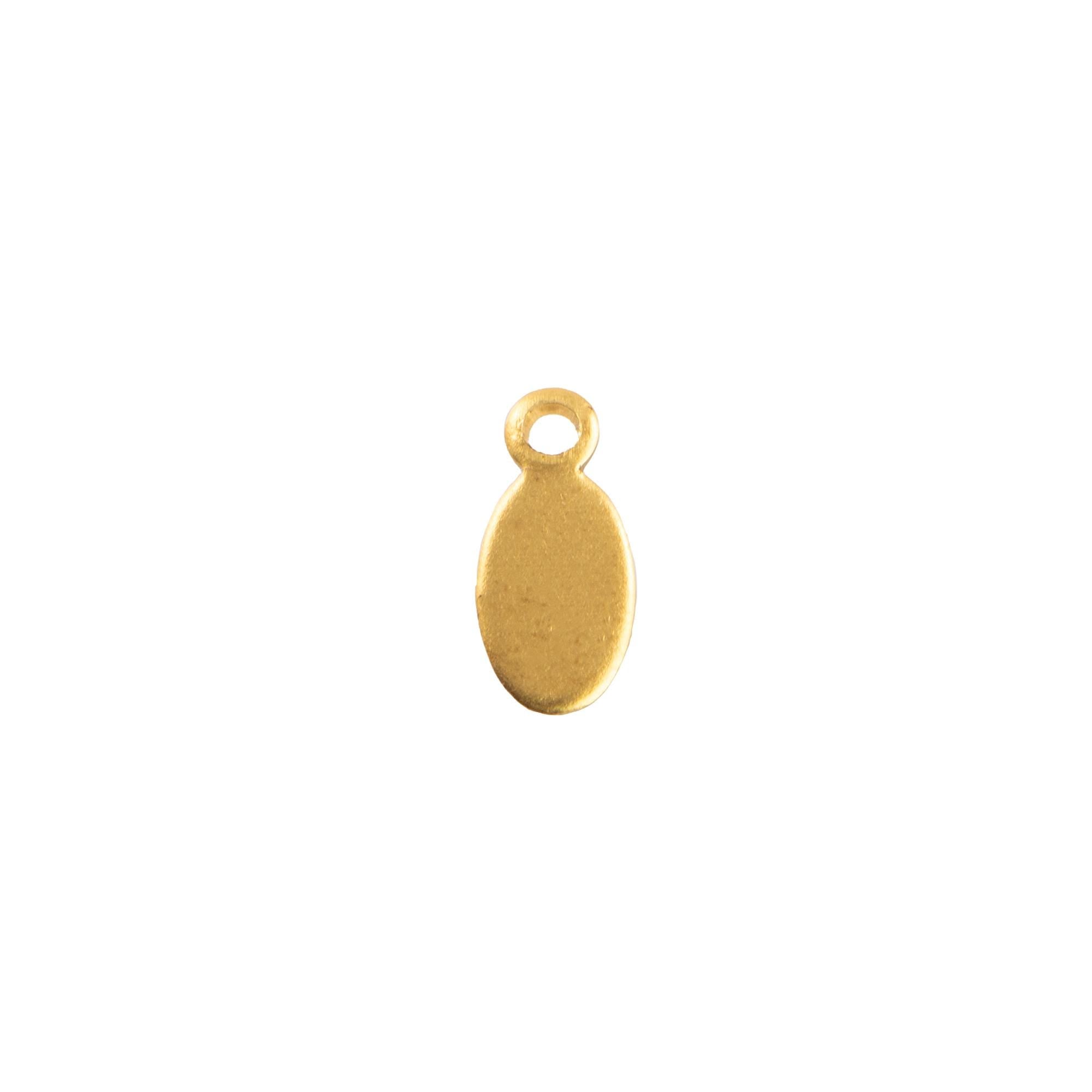 1 Loop Raw Brass Tiny Oval Blank Tag Drop Charms 9mm x 4mm (16)
