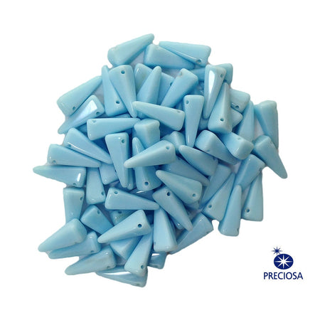 13x6mm Light Blue Turquoise Preciosa Czech Villa Glass Beads (12)