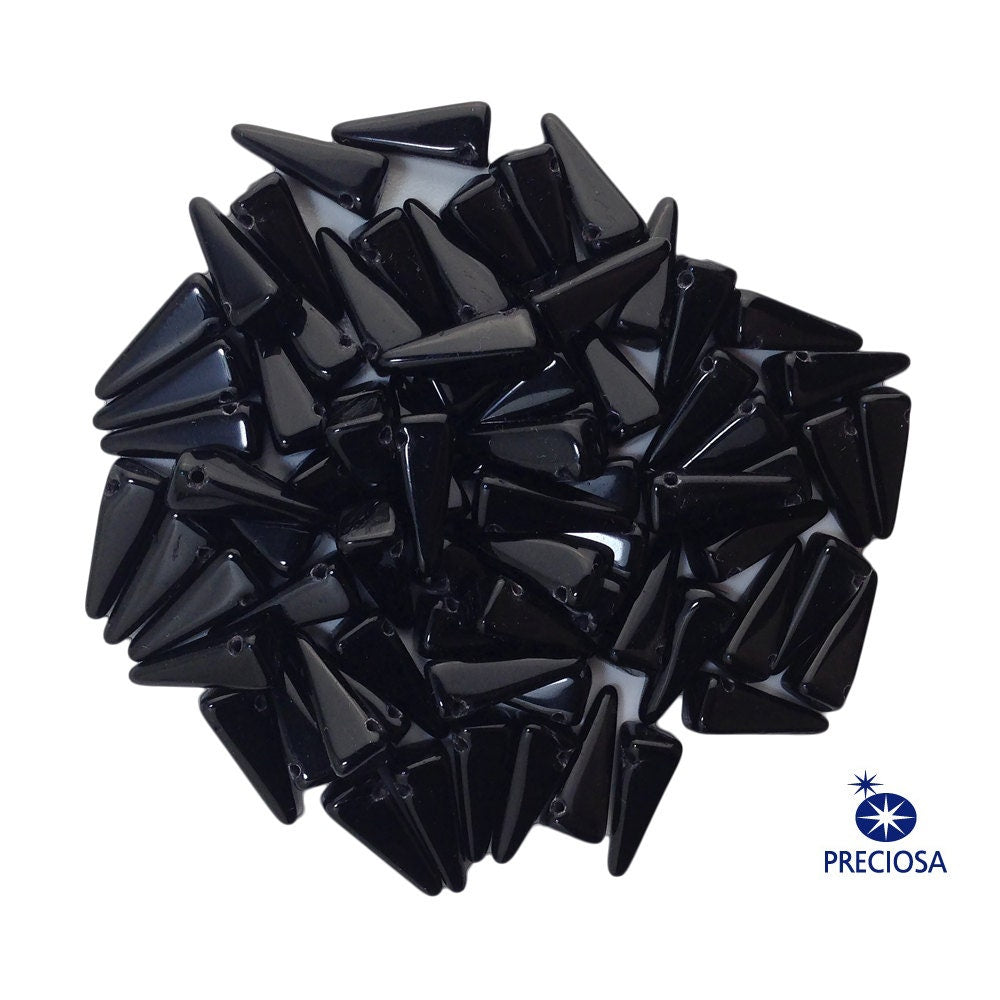 13x6mm Jet Preciosa Czech Villa Glass Beads (12)