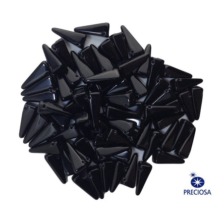 13x6mm Jet Preciosa Czech Villa Glass Beads (12)