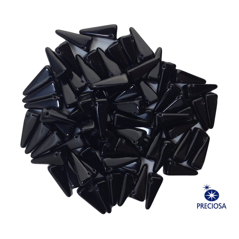 13x6mm Jet Preciosa Czech Villa Glass Beads (12)