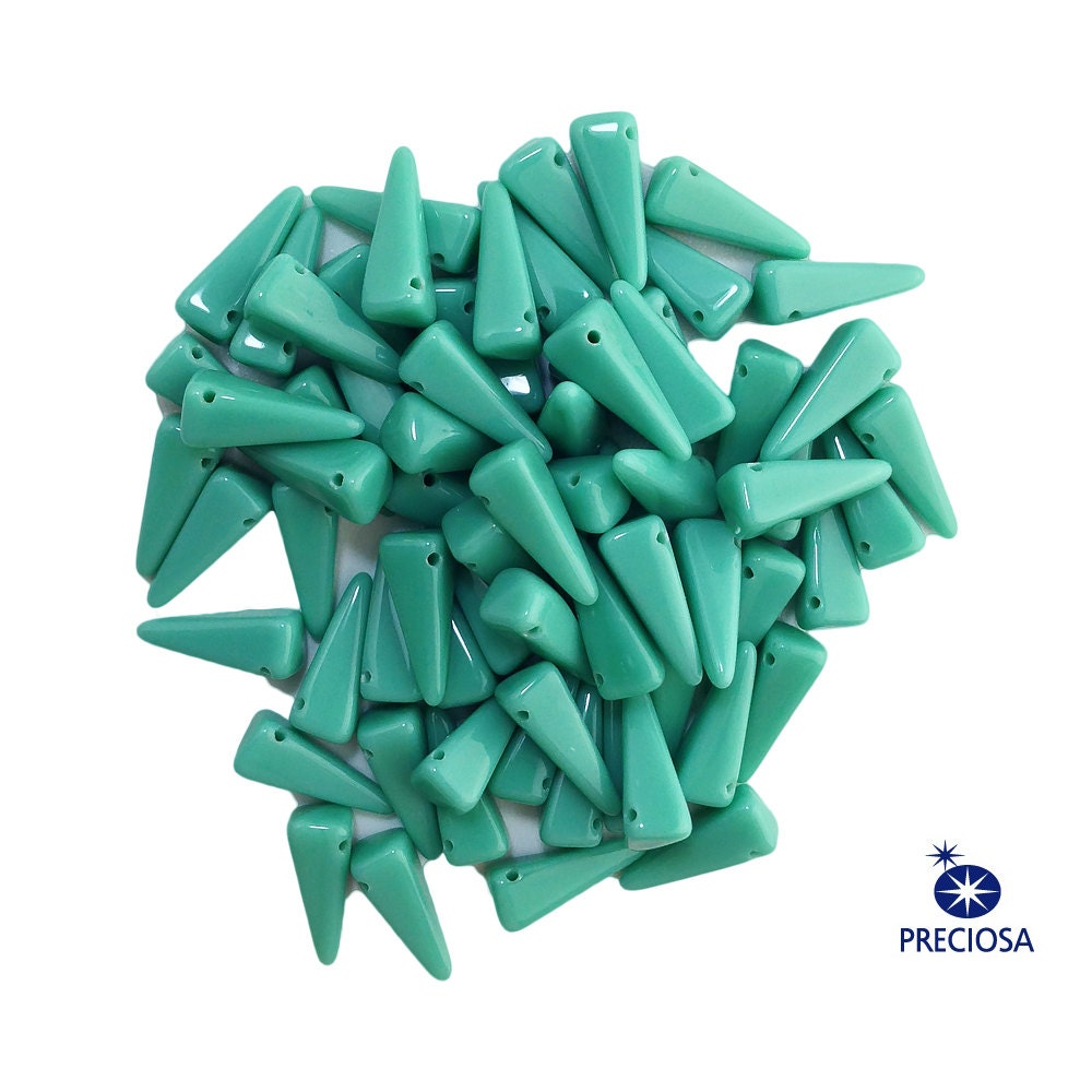 13x6mm Turquoise Preciosa Czech Villa Glass Beads (12)