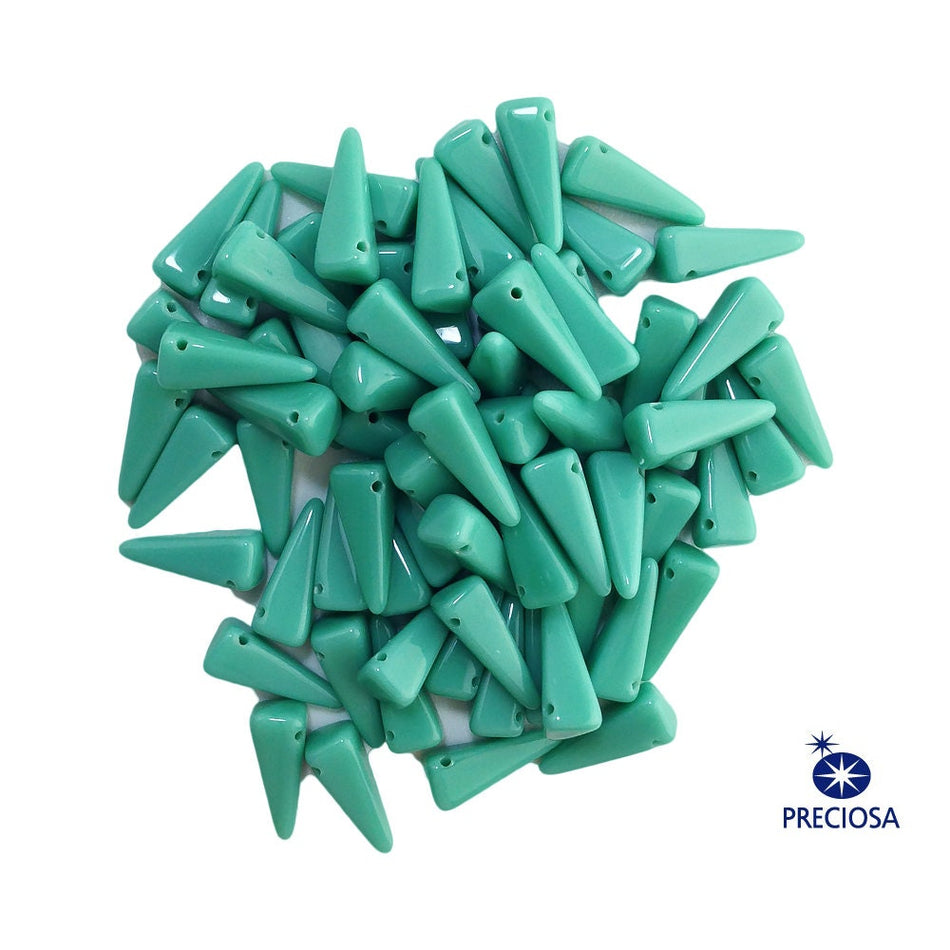 13x6mm Turquoise Preciosa Czech Villa Glass Beads (12)