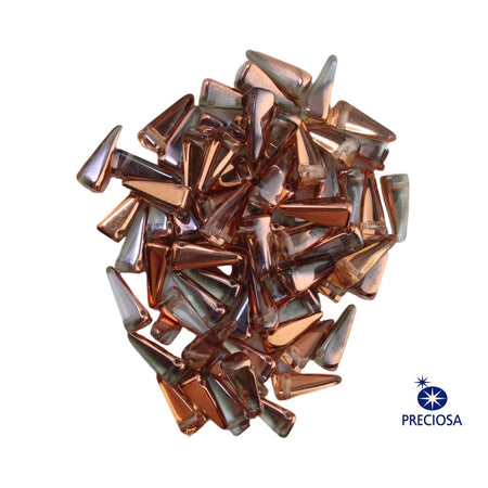 13x6mm Copper Crystal Preciosa Czech Villa Glass Beads (12)