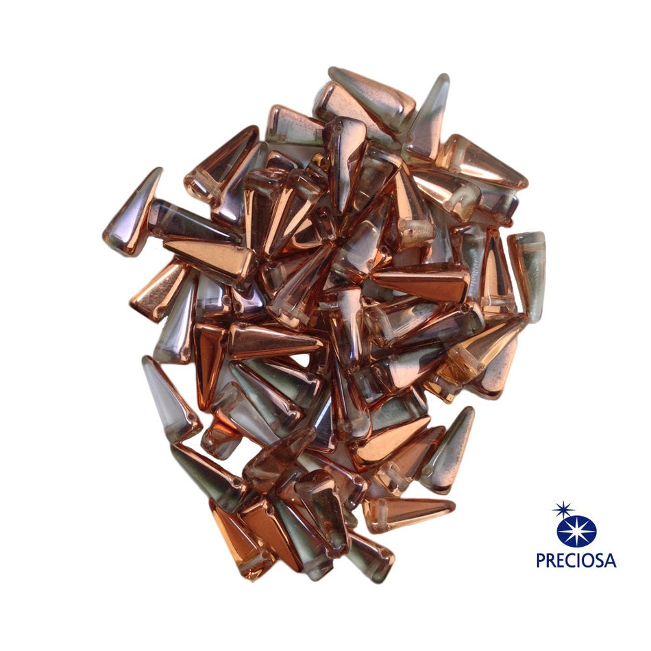 13x6mm Copper Crystal Preciosa Czech Villa Glass Beads (12)