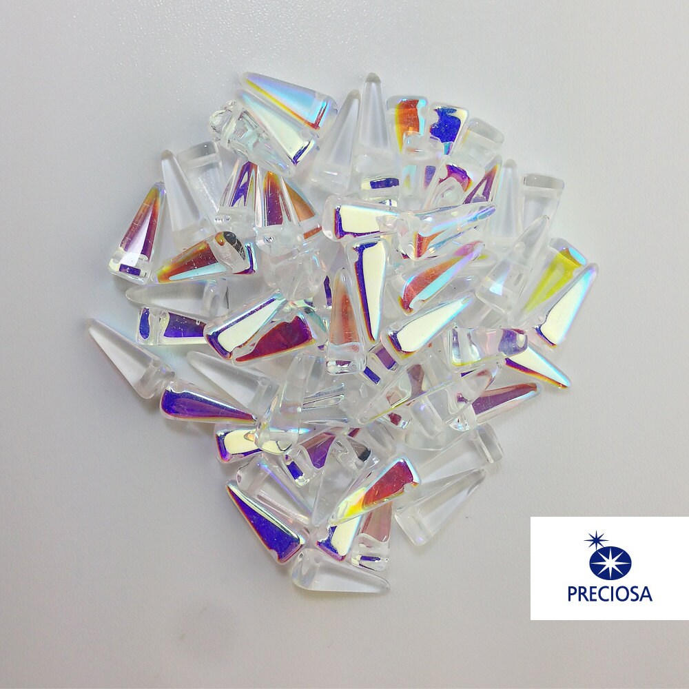 13x6mm Crystal AB Preciosa Czech Villa Glass Beads (12)