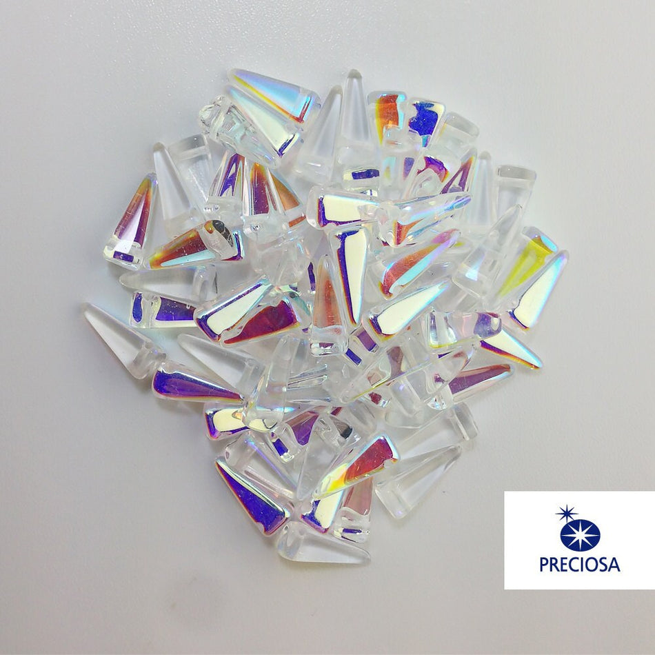 13x6mm Crystal AB Preciosa Czech Villa Glass Beads (12)