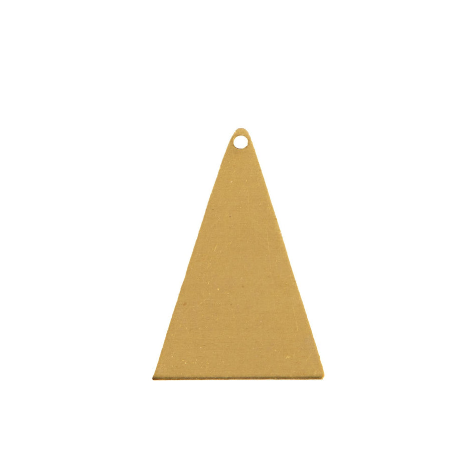 1 Hole Raw Brass Geometric Narrow Triangle Pendant Charm 30x19mm (6)