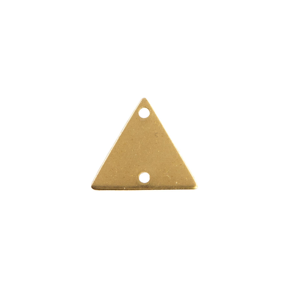 2 Hole Raw Brass Triangle Connector Link Charms Drops 13mm (10)