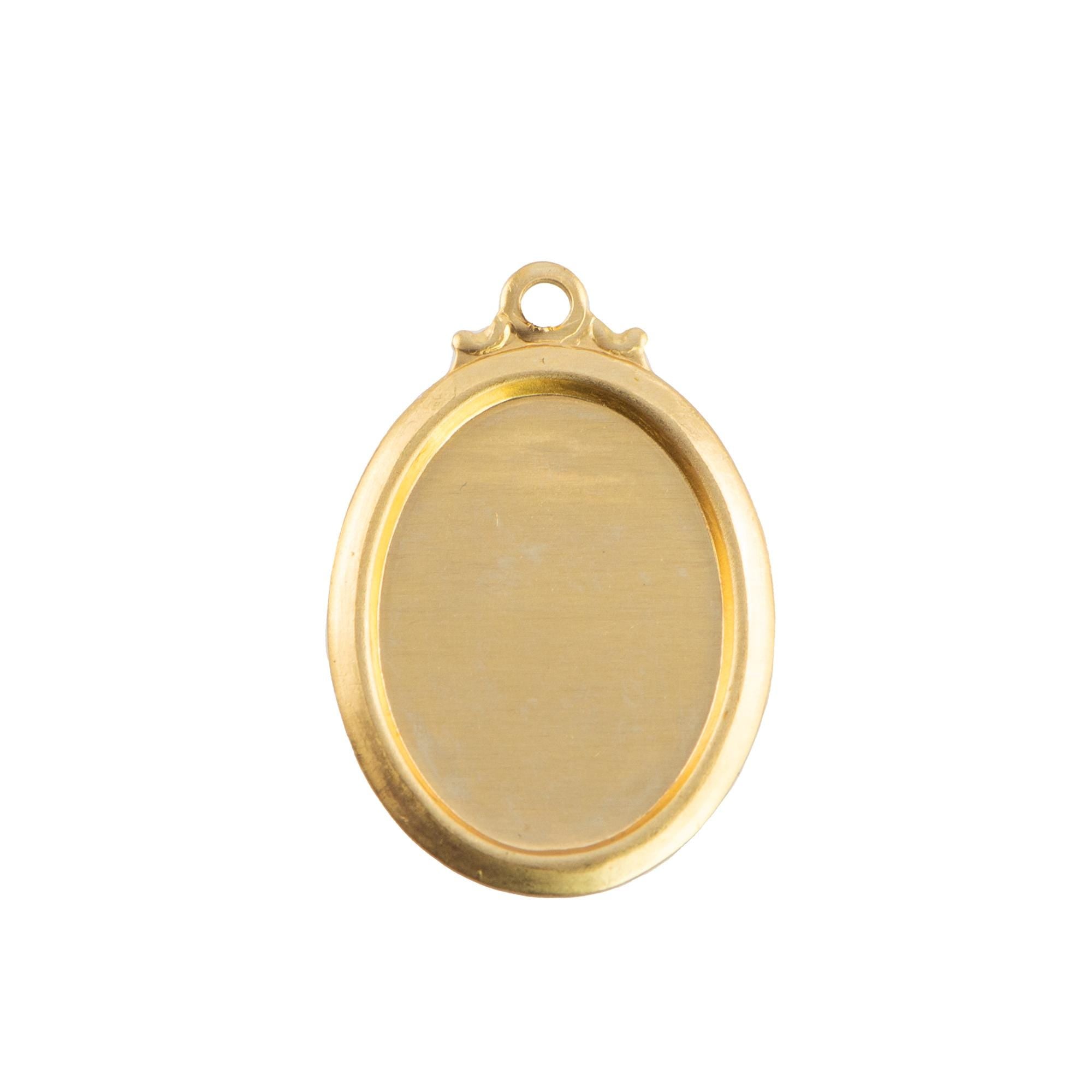 Raw Brass Setting with Scalloped Top Loop 18x13mm (6)
