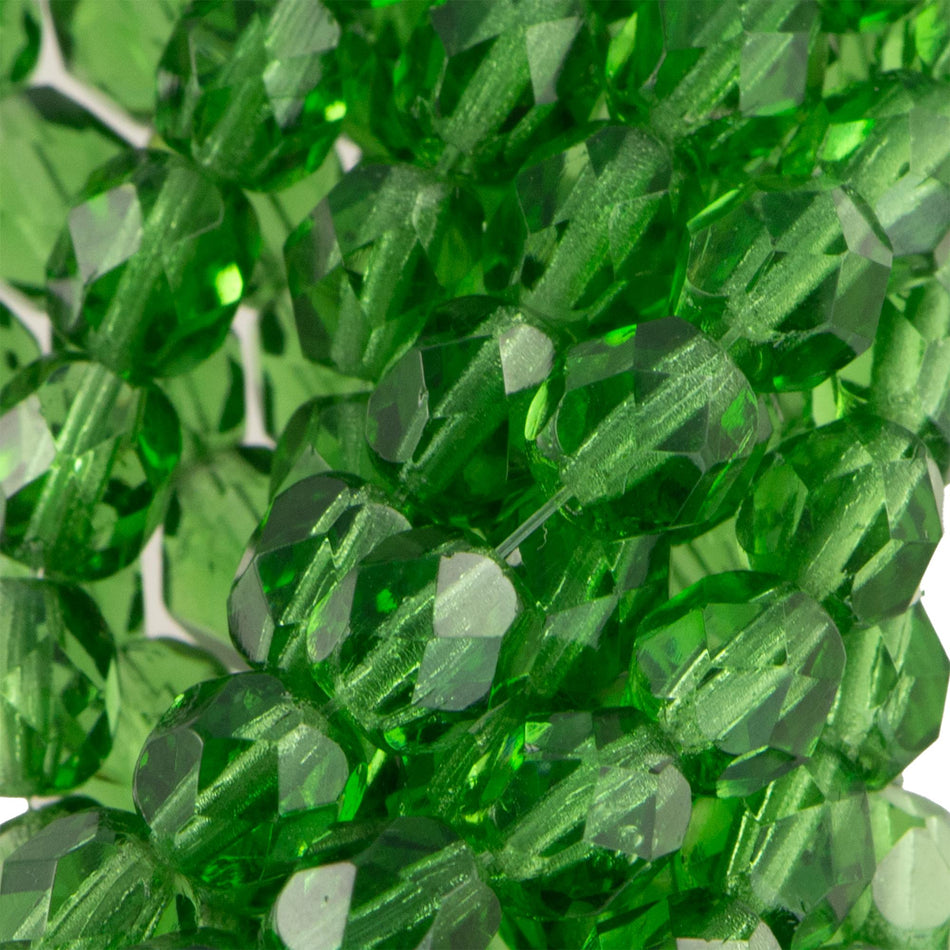 6mm Prairie Green Czech Faceted Firepolish Glass Beads (25)