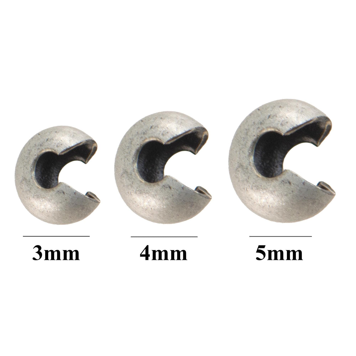 Antique Silver Plated Crimp Bead Covers (144)