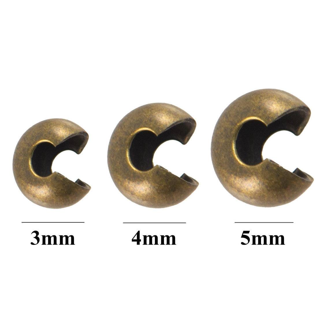 Antique Brass Plated Crimp Bead Covers (144)