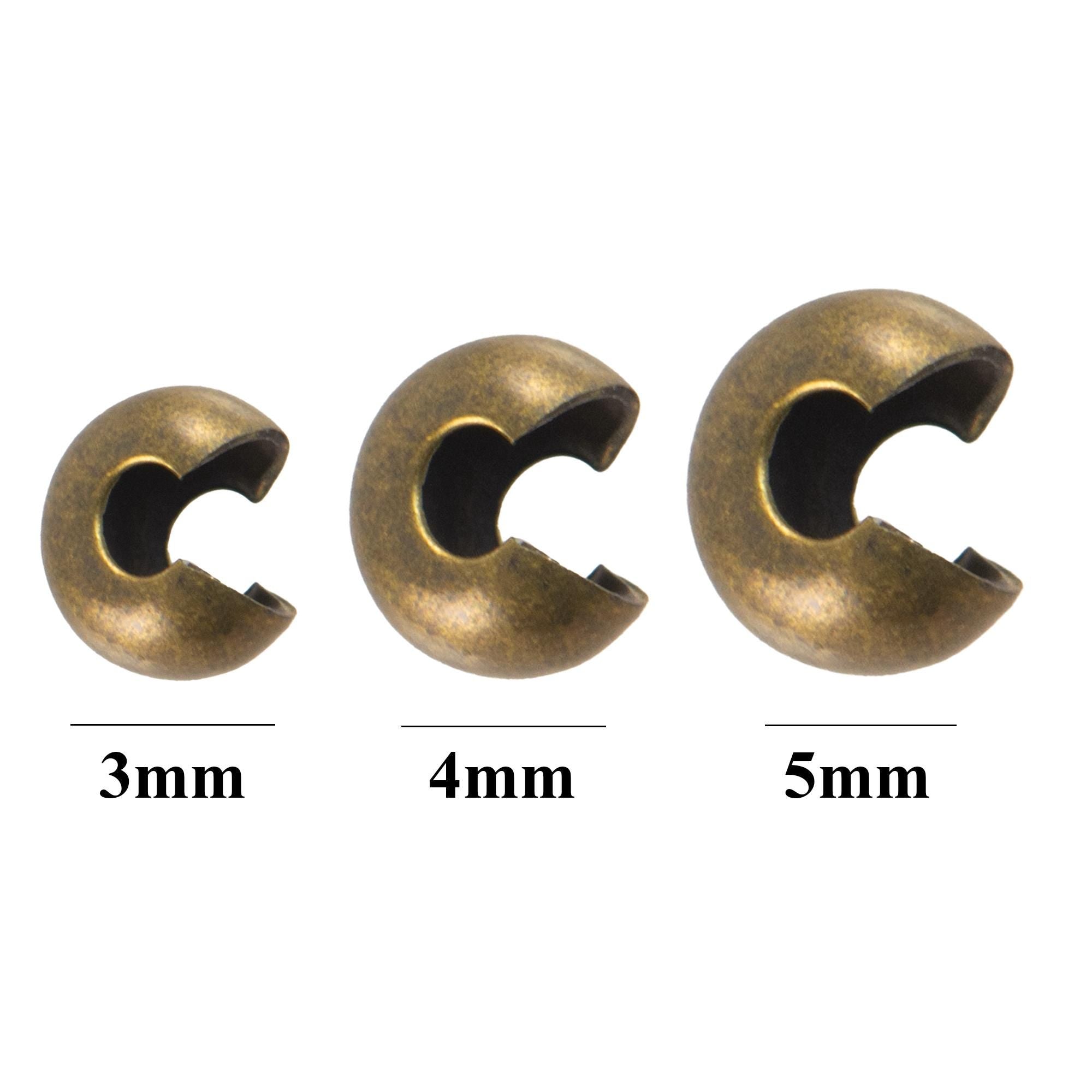 Antique Brass Plated Crimp Bead Covers (144)