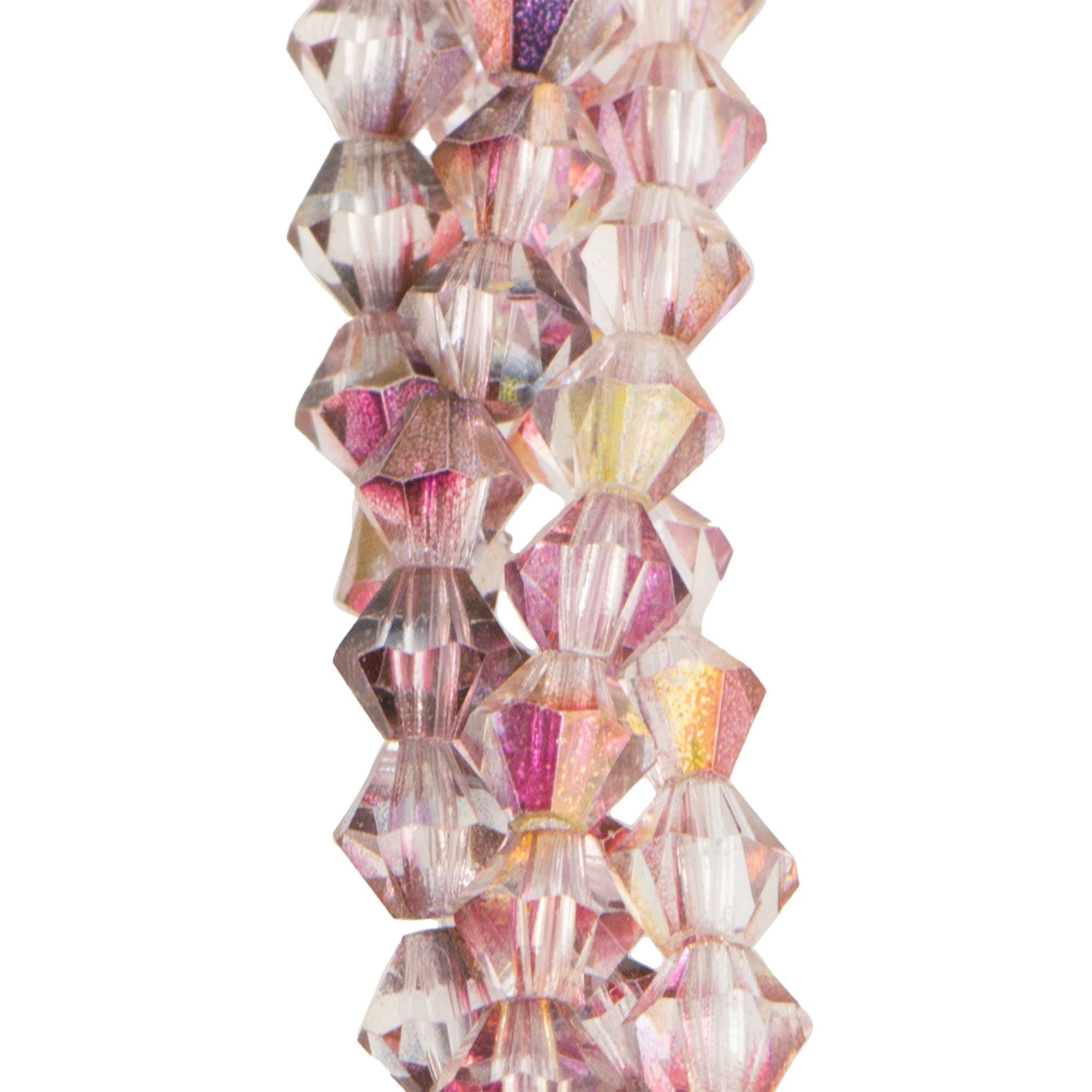 4mm Luster Smoky Rose Gold Czech Faceted Bicone Glass Beads (50)