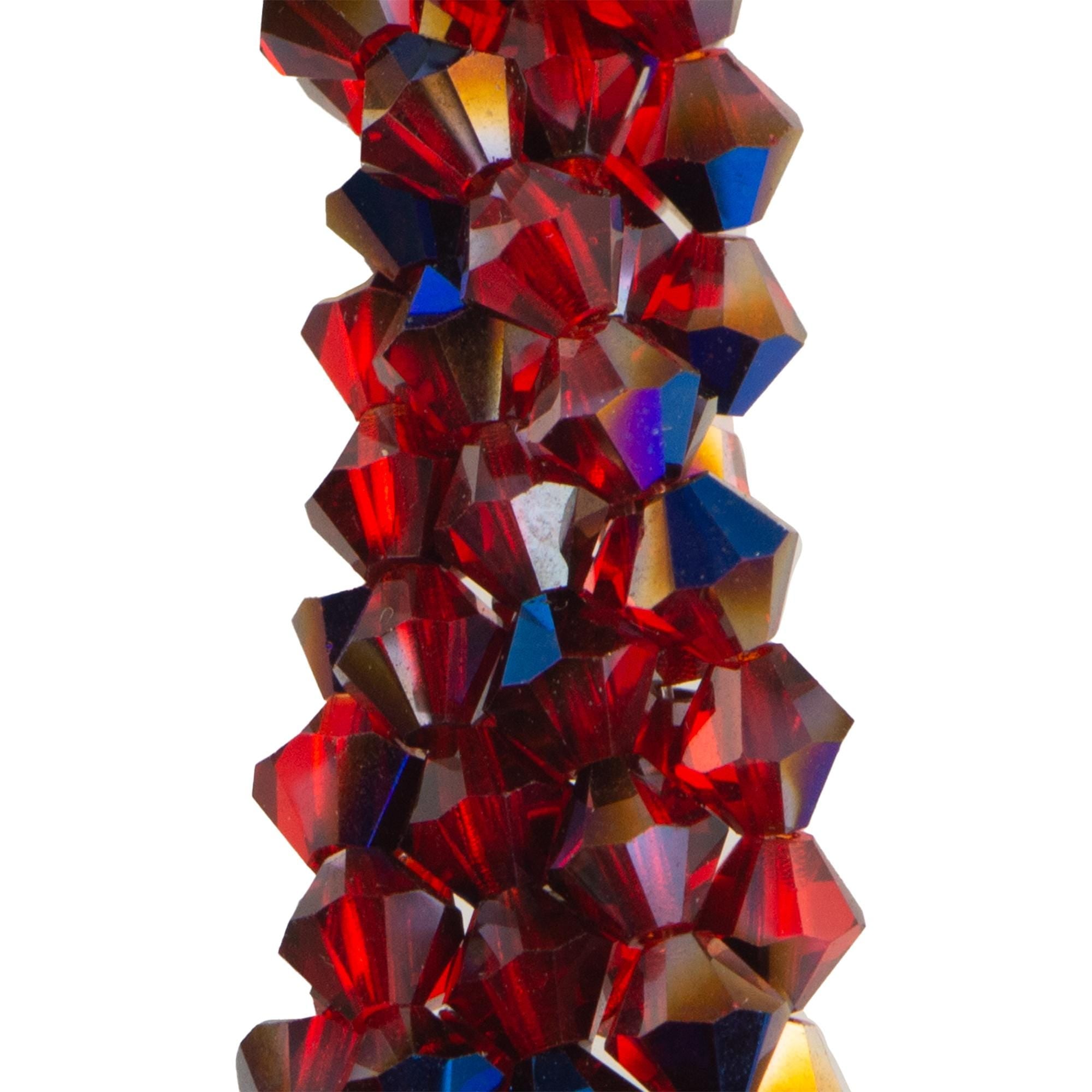 4mm Blue Iris Siam Ruby Czech Faceted Bicone Glass Beads (50)