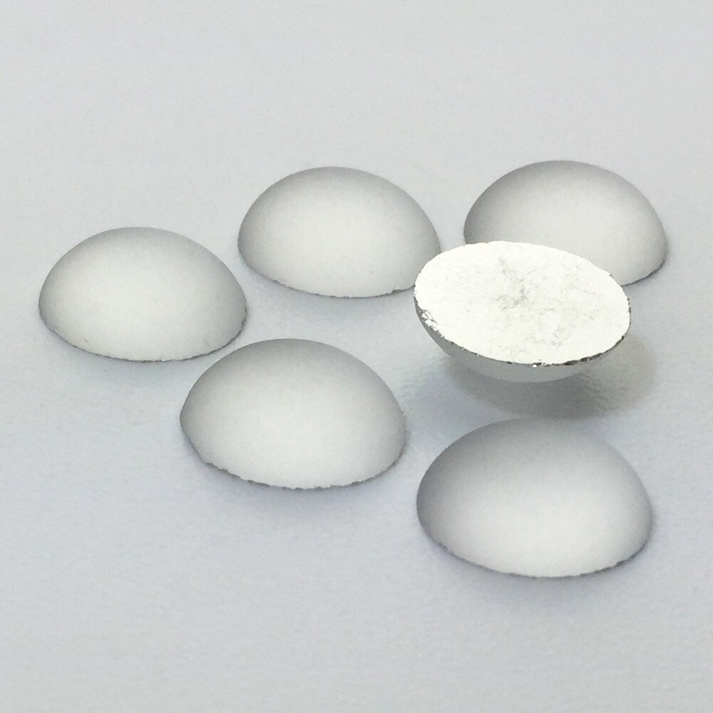 Vintage Matte Crystal Glass Cabochons 10mm x 8mm (6) cab869G