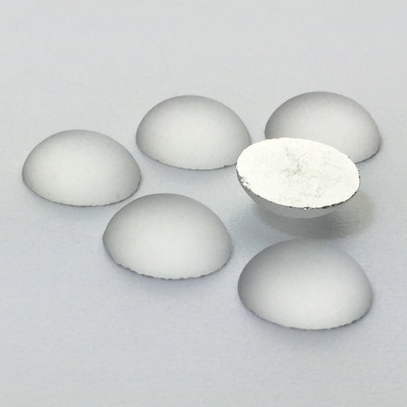 Vintage Matte Crystal Glass Cabochons 10mm x 8mm (6) cab869G