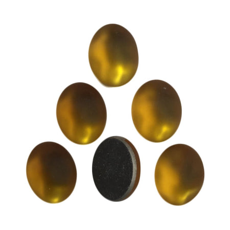 Vintage Rippled Matte Topaz Glass Cabochons 10mm x 8mm (6) cab869L
