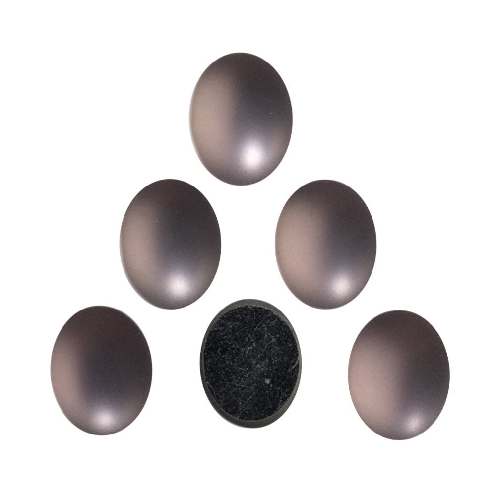 Vintage Matte Light Amethyst Glass Cabochons 10x8mm (6) cab869B