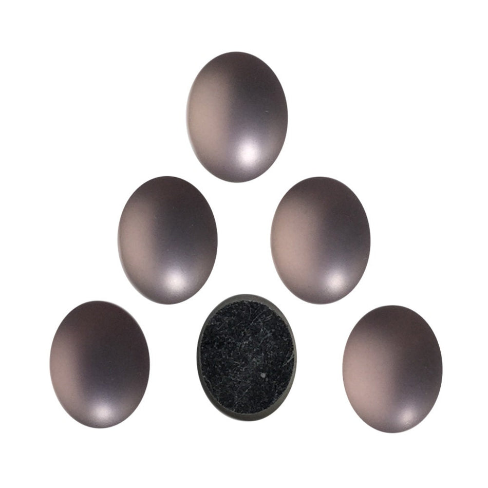 Vintage Matte Light Amethyst Glass Cabochons 10x8mm (6) cab869B