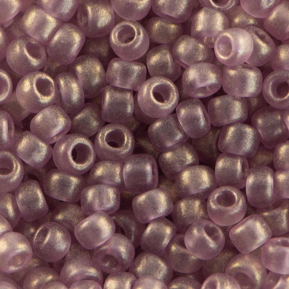 8/0 TOHO ROUND Hybrid Sueded Gold Transparent Amethyst Seed Bead (8g)