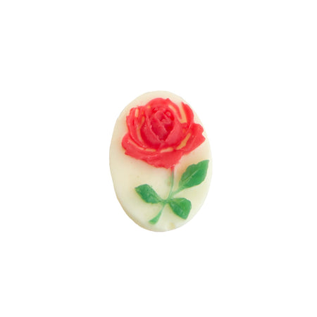 14x10mm Red Rose Flower Acrylic Oval Cameos (4)