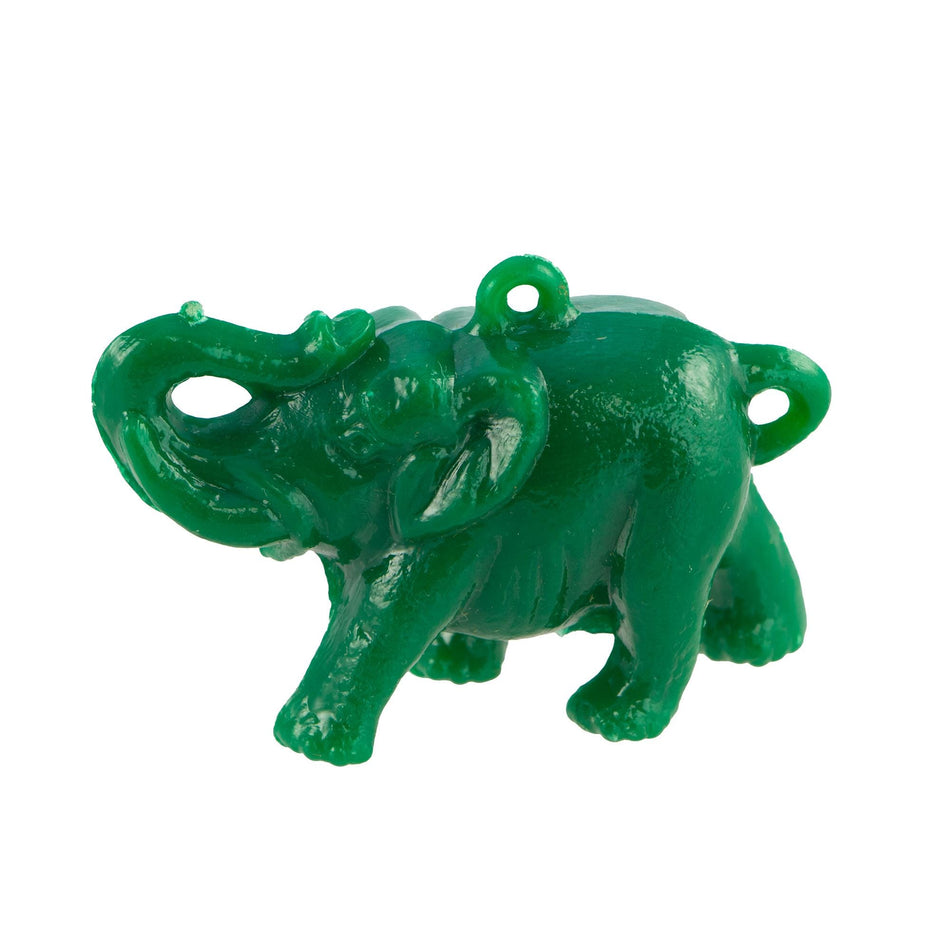 Vintage Green Elephant Acrylic Pendant 34x49mm (1)