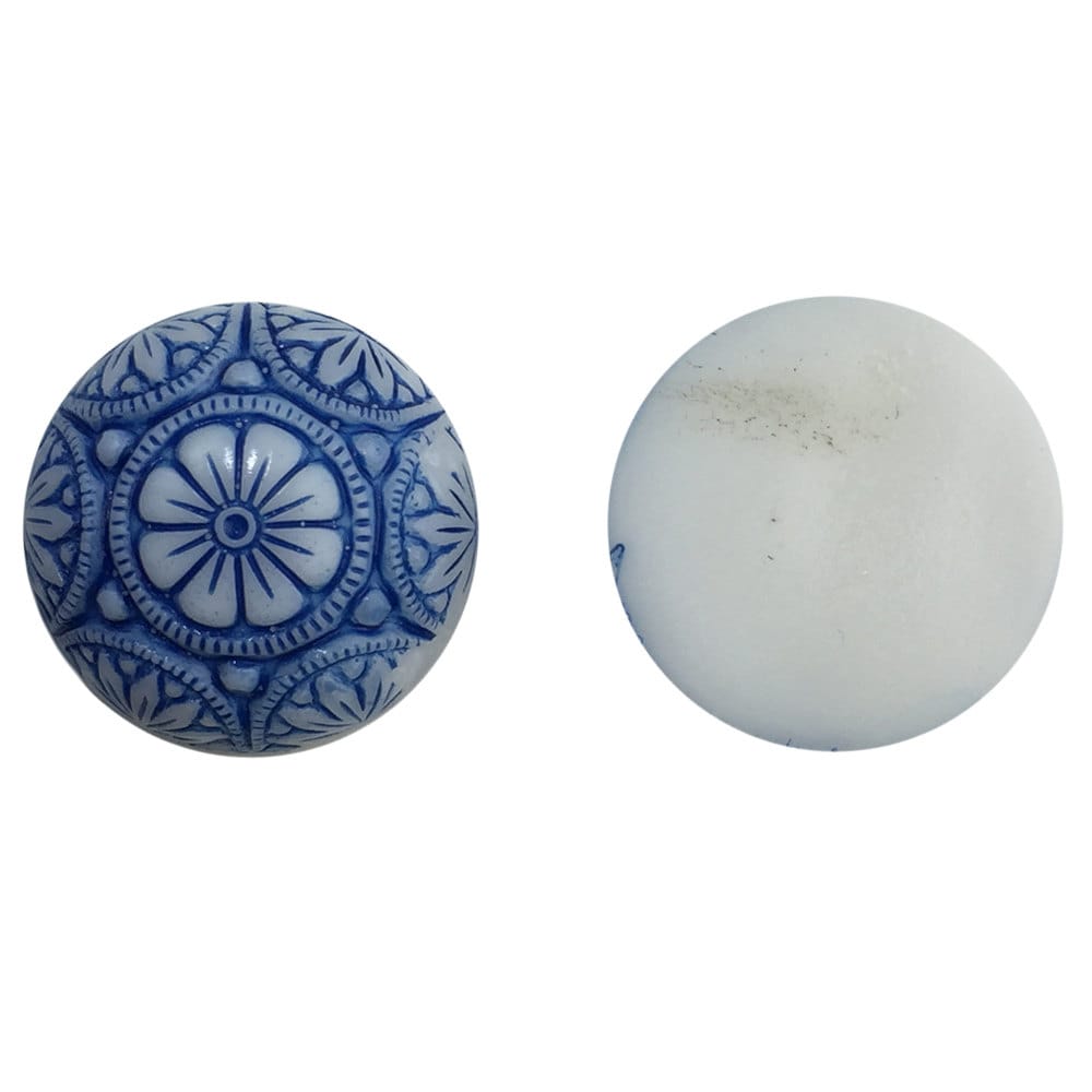 Preciosa White Mosaic Glass Cabochons with Blue 18mm (1) cab756A