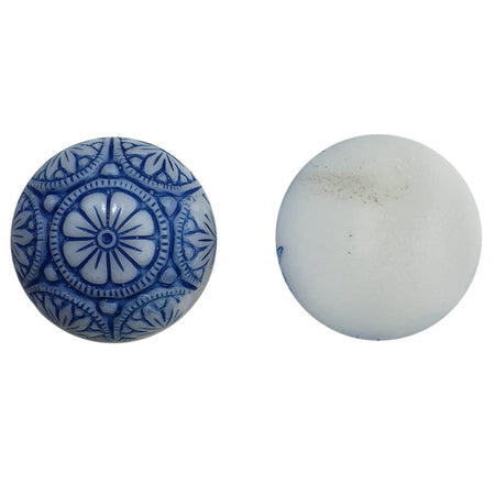 Preciosa White Mosaic Glass Cabochons with Blue 18mm (1) cab756A