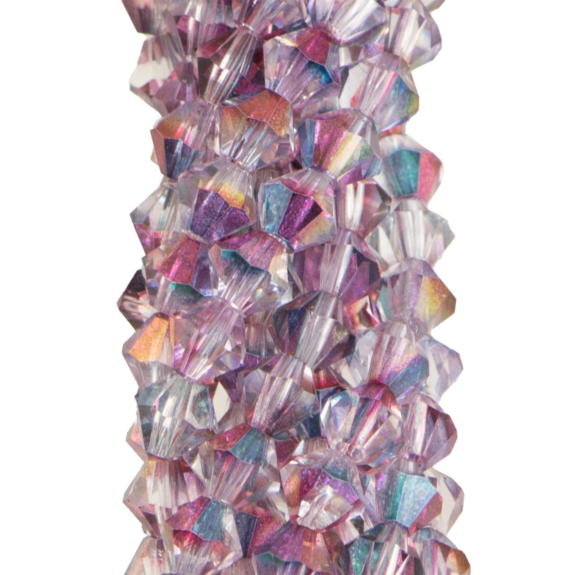 4mm Luster Pink Crystal Czech Faceted Bicone Glass Beads (50)