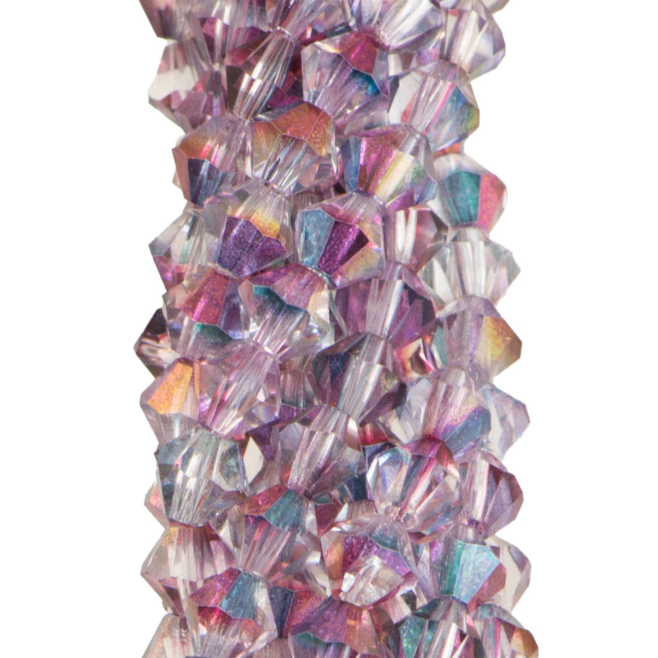 4mm Luster Pink Crystal Czech Faceted Bicone Glass Beads (50)
