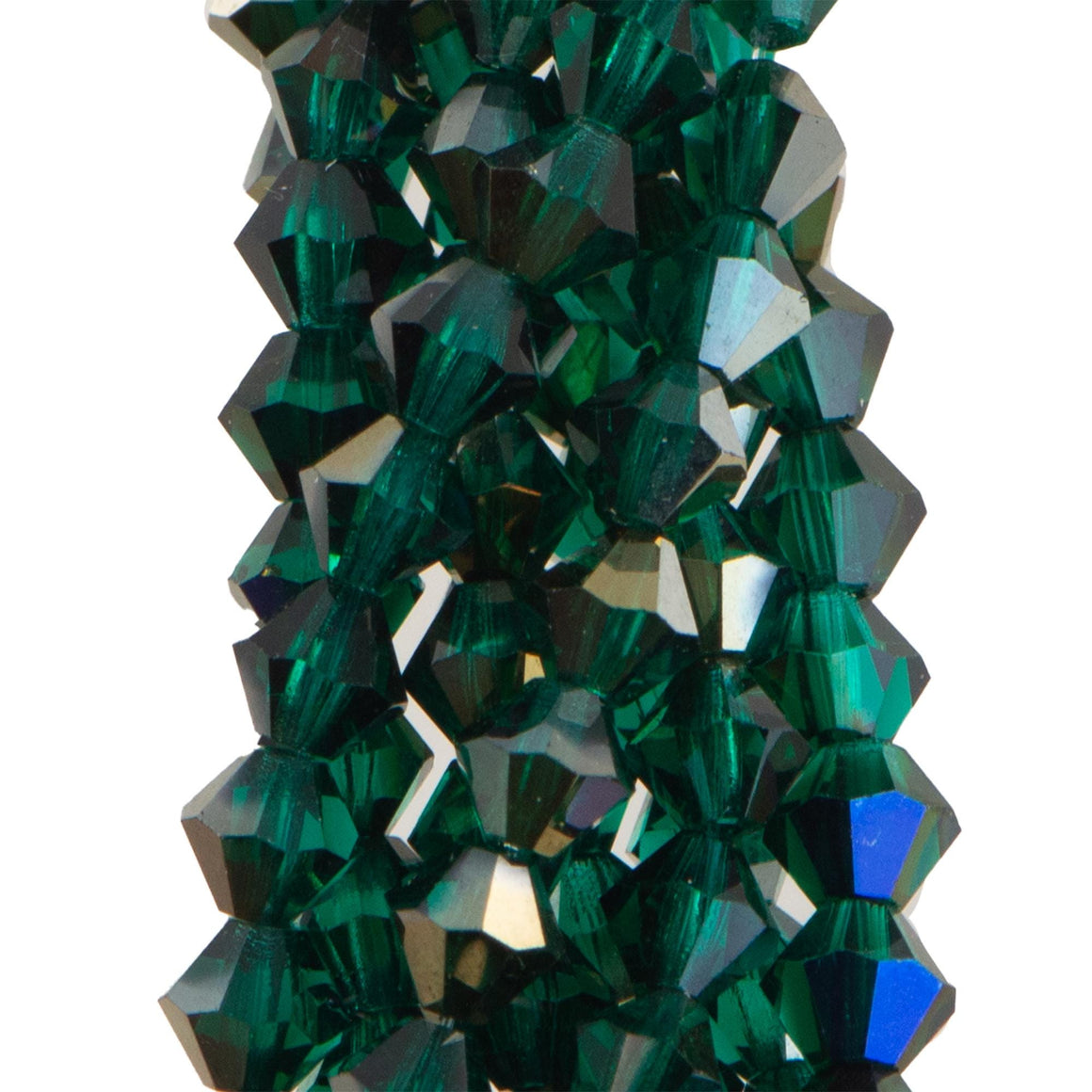 4mm Hematite Luster Emerald Czech Faceted Bicone Glass Beads (50)