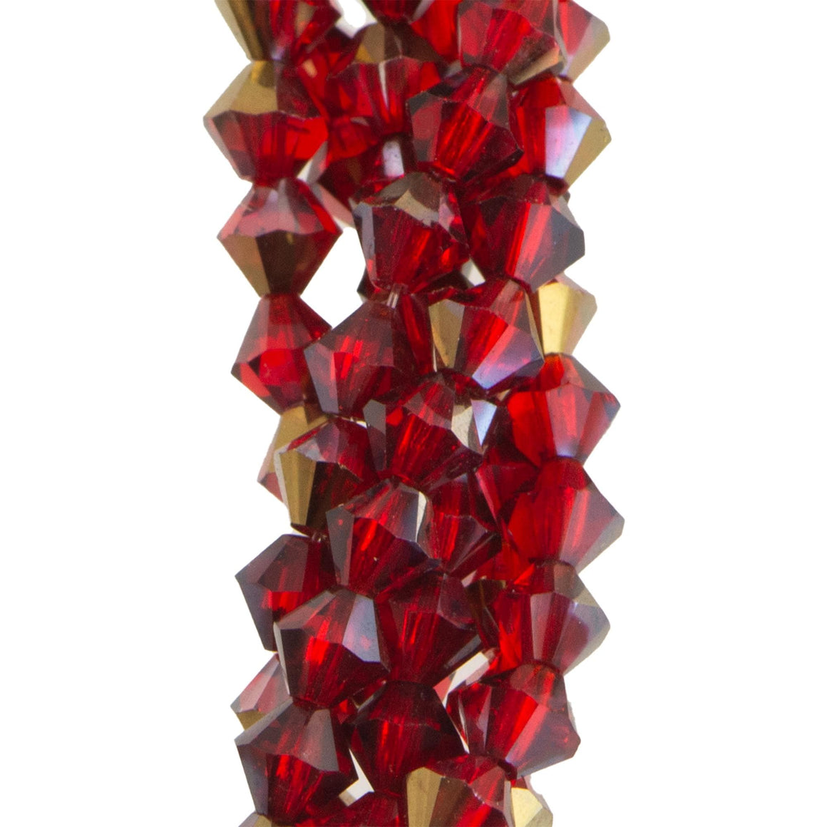 4mm Hematite Luster Siam Ruby Czech Faceted Bicone Glass Beads (50)