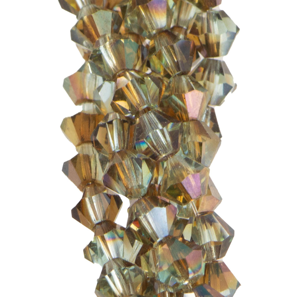 4mm Aquamarine Celsian Czech Faceted Bicone Glass Beads (50)
