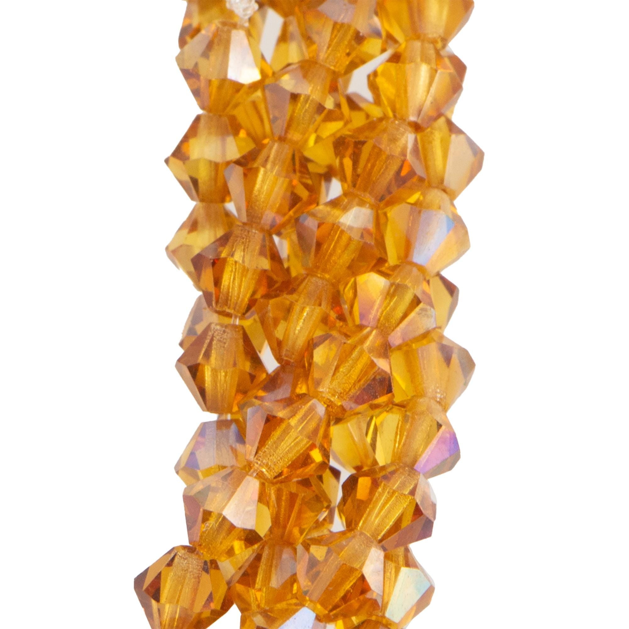 4mm Topaz Celsian Czech Faceted Bicone Glass Beads (50)