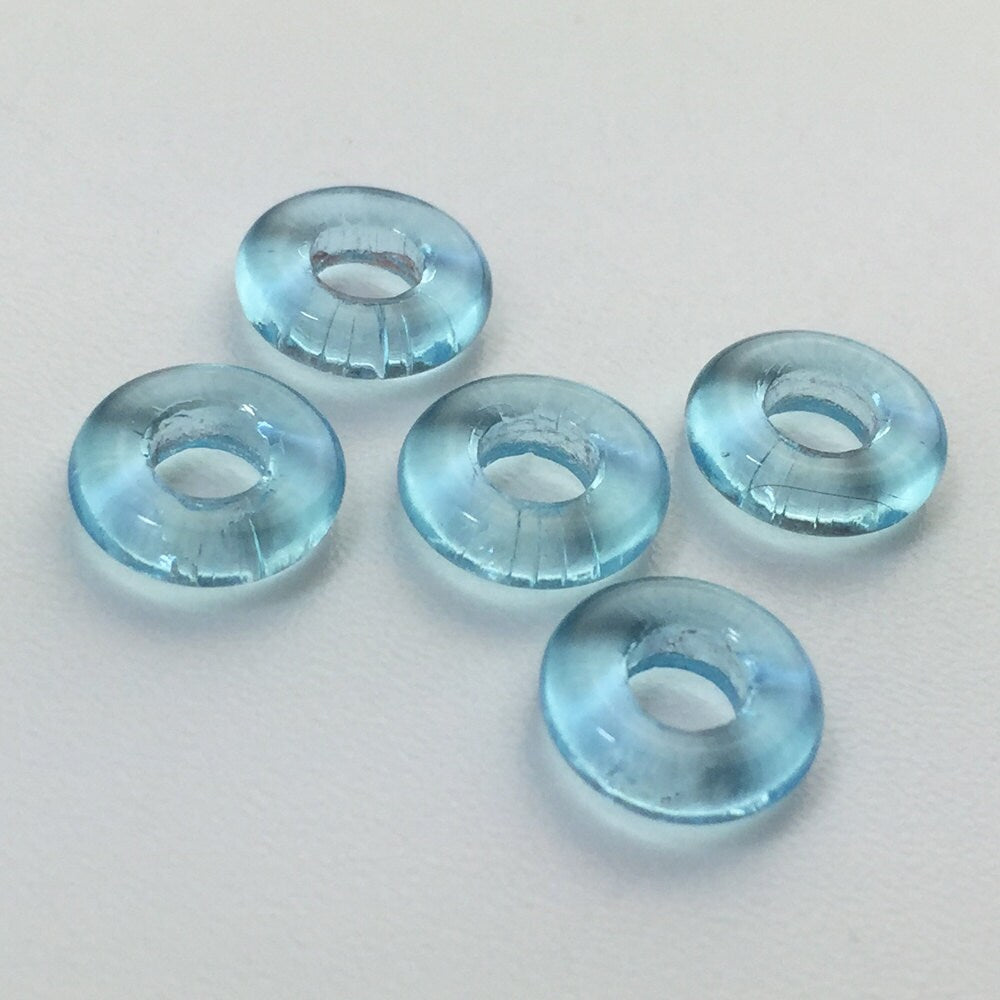 Preciosa Aqua Glass Ring Link 9mm (20) czh021J