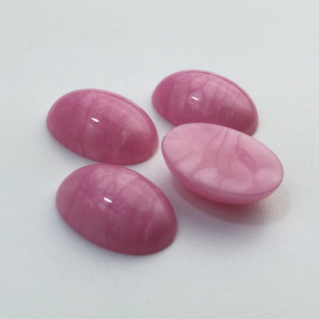 Vintage Pink Swirled Domed Cabochons Italy 18mm x 13mm (4) cab652