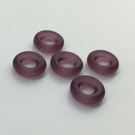 Preciosa Smooth Matte Amethyst Glass Ring Link 9mm (20) czh021H