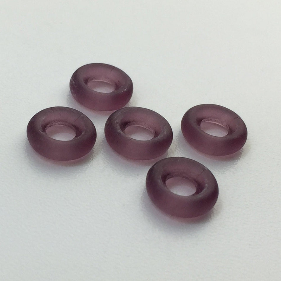 Preciosa Smooth Matte Amethyst Glass Ring Link 9mm (20) czh021H