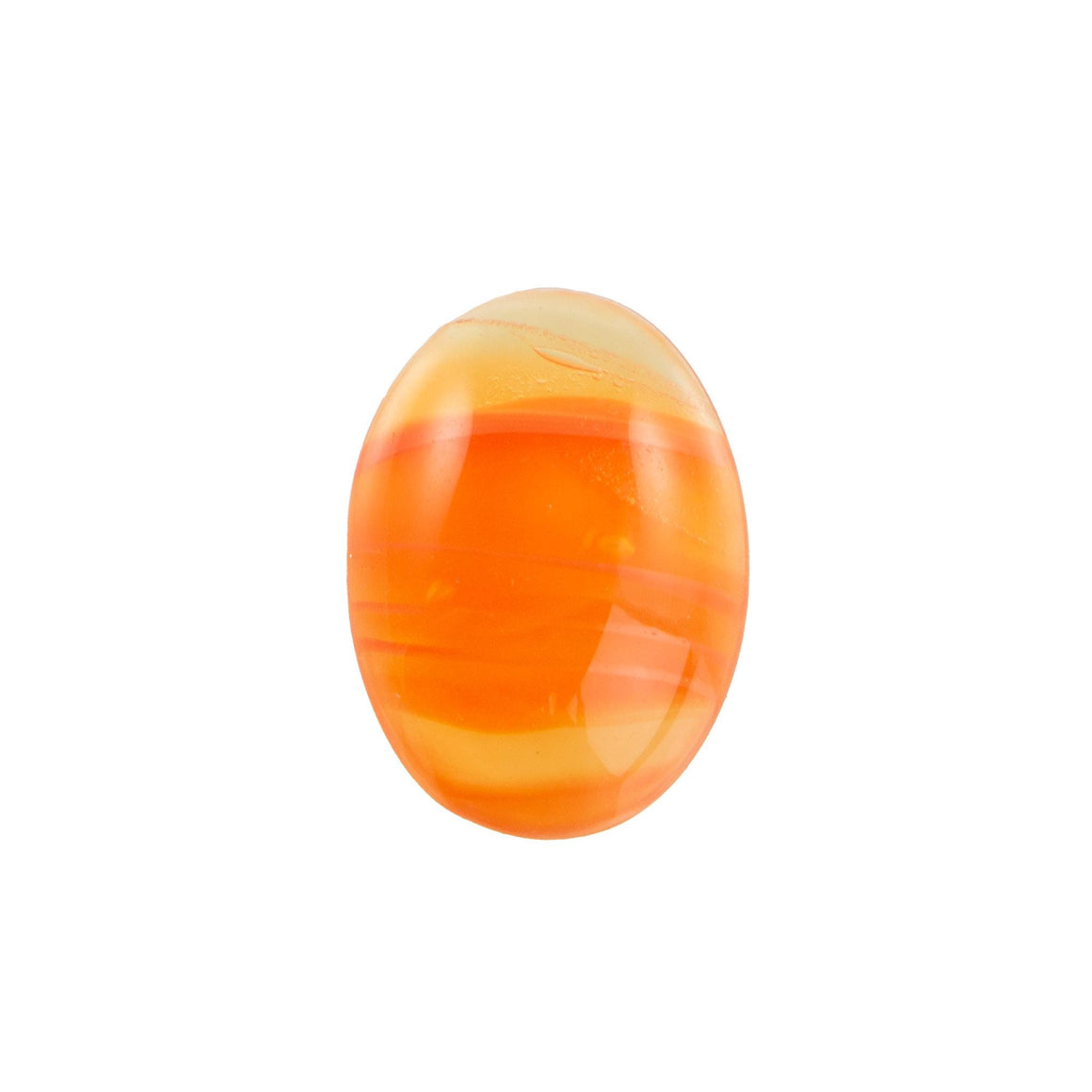18x13mm Translucent Orange Swirl Glass Oval Cabochons (2)