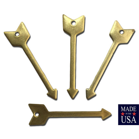 Raw Brass 1 Hole Arrow Charm Pendant (8) mtl409B