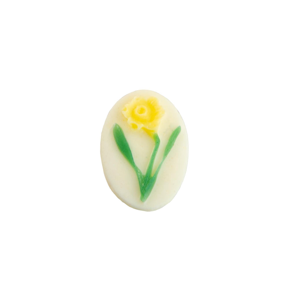 14x10mm Yellow Daffodil Flower Acrylic Oval Cameos (4)