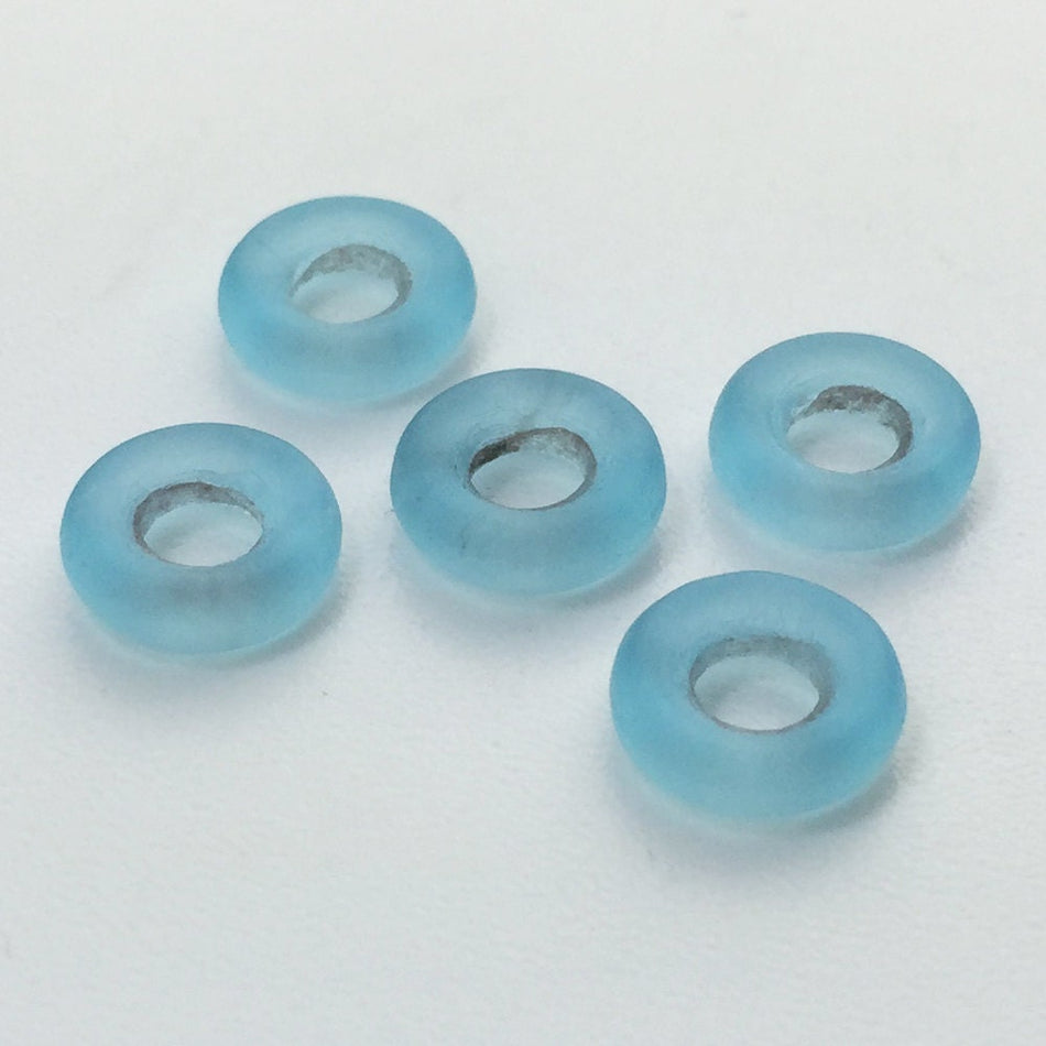 Preciosa Matte Aqua Glass Ring Link 9mm (20) czh021L