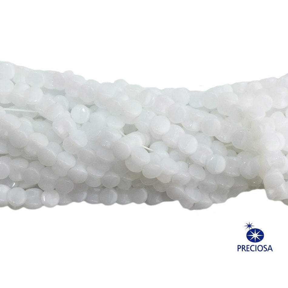 6x4mm Alabaster Preciosa Czech Pellet Glass Beads (50)