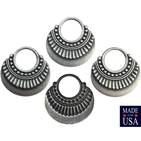 Matte Silver Ox Open Loop Hoop Tribal Pendant 35mm (4) mtl403K