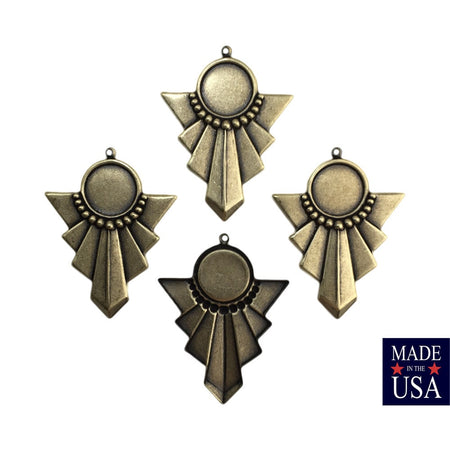 1 Loop Brass Ox Swag Pendant with 13mm Setting 45x35mm (4) pnd022D