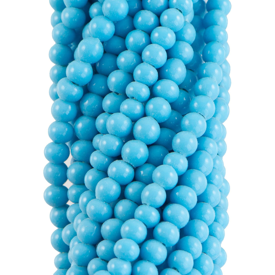 2-3mm Opaque Light Blue Round Japanese Glass Bead Strand